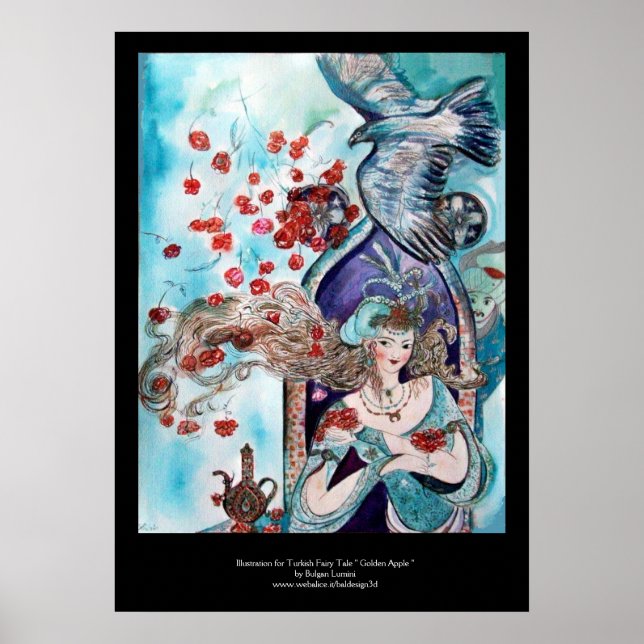 ORIENTALISK SAGA / PRINSESSA,RÖDA ROSOR OCH HÖK POSTER (Framsidan)