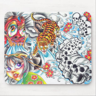 orientalisk skallekvinnatiger musmatta