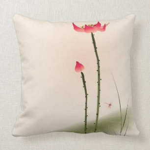 Orientalisk stilmålning, högväxt lotusblomma kudde