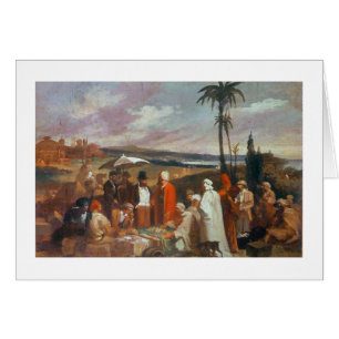 Orientaliska köpmän hälsningskort