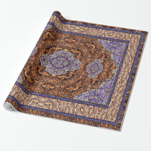 Orientaliska persiska antika blått presentpapper