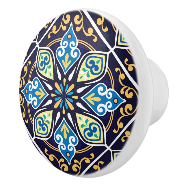 💙 orientaliska plattor, Azulejos Ceramic Knob Knopp (Höger)