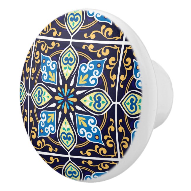 💙 orientaliska plattor, Azulejos Knopp (Höger)