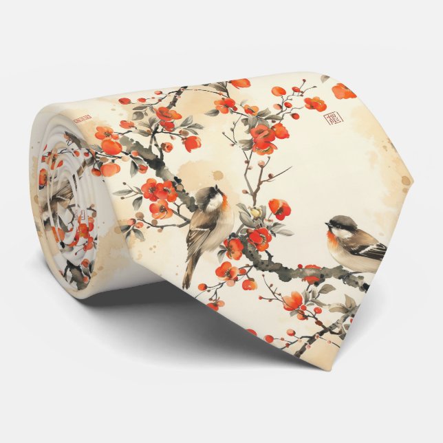 Orientaliska sångfåglar och blomning - Traditionel Slips (Rullad)