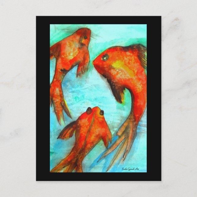 Orientaliskt fisk-kort av Sacha Grossel Art Vykort (Framsida)