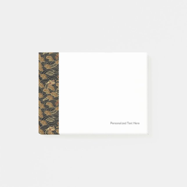 Orientaliskt havsdrakemönster post-it block (Framsida)