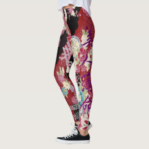 Orientaliskt Kimonotryck Leggings