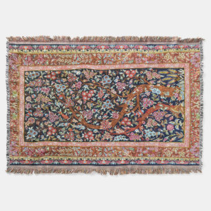 Orientaliskt persiskt turkiskt blommönster filt