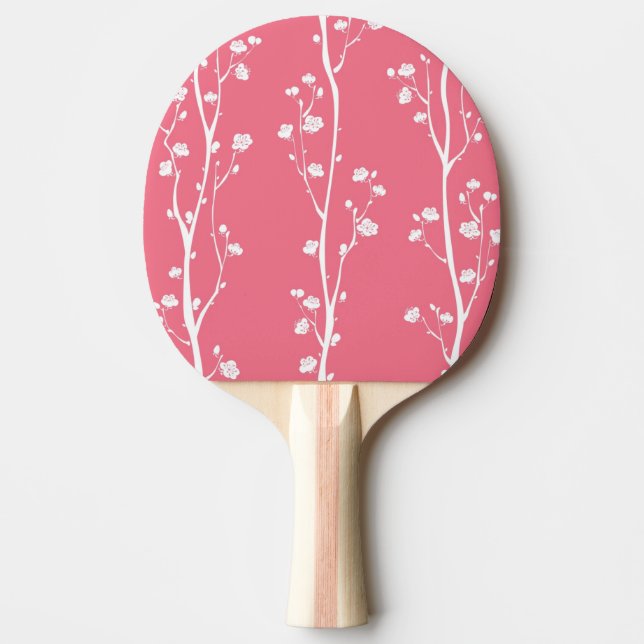 Orientaliskt plommonblommarmönster pingisracket (Framsidan)