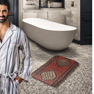 Orientaliskt rött springermönster badrumsmatta