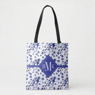 Orientaliskt Sakura grenmönster för Monogram Tygkasse