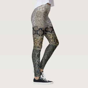 Orientaliskt silver & guld- snöreGarter Leggings