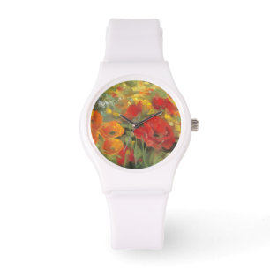 Orientaliskt vallmofält armbandsur
