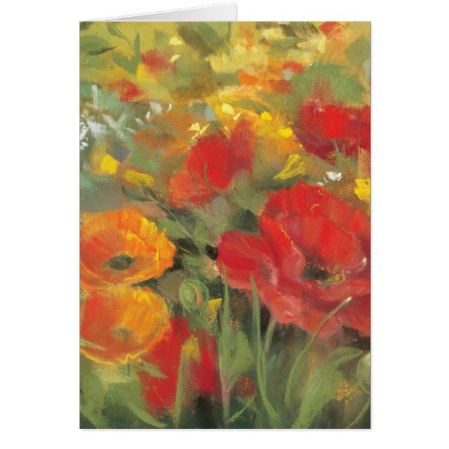 Orientaliskt vallmofält hälsningskort (Framsidan)