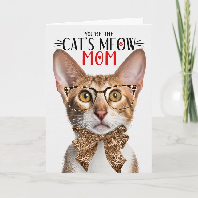 Orientalkatet Tri-Färg för Mamma vid Mors dag Helgkort (Framsida)