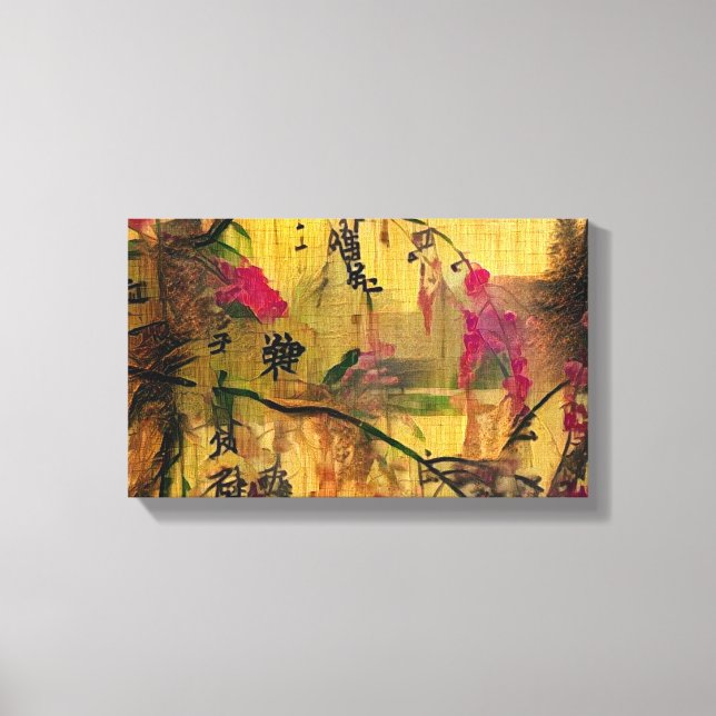 Orientalmålning. Japanska stil Canvastryck (Framsida)