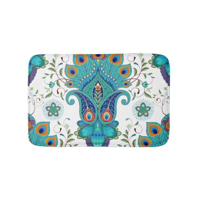 Orientalpaisley, påfågelfjäder mönster. badrumsmatta (Framsidan)
