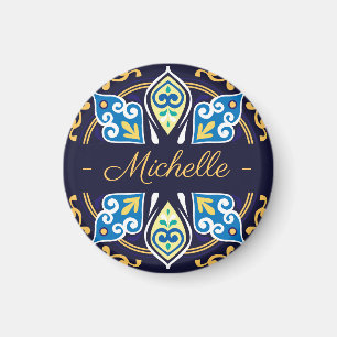 Orientalplattor, Azulejos, med runt namn Magnet