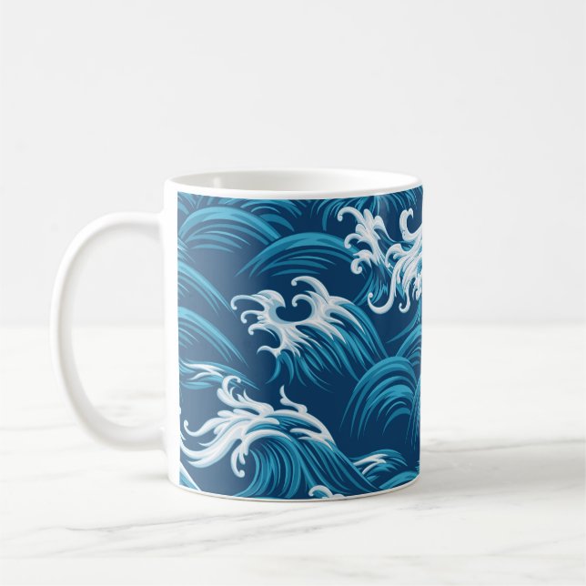 Orientalsjön, sömlös, dekorativ mönster kaffemugg (Vänster)