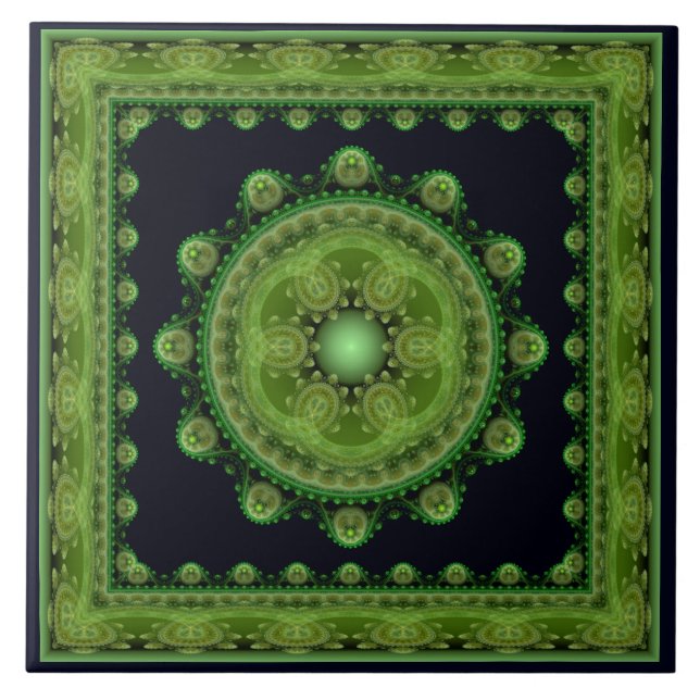 Orientalt sakralt ornament kakelplatta (Framsidan)