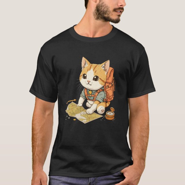 Orienteer Katt på Orienteering T Shirt (Framsida)