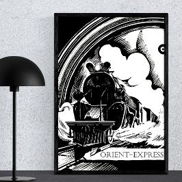 Orientera Express Vintage Tåg Travel Literature Poster