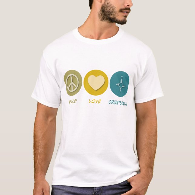Orientera för fredkärlek t-shirt (Framsida)