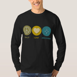 Orientera för fredkärlek t shirt