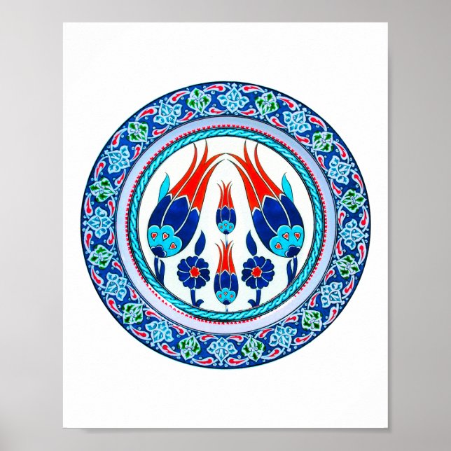 Orienterad turkisk konst i blått poster (Framsidan)