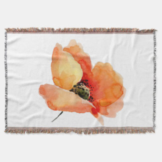 Oriential Poppy Warm Woven Throw Blanket Filt