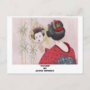 Orig. Art—Geisha Girl Post Card Vykort