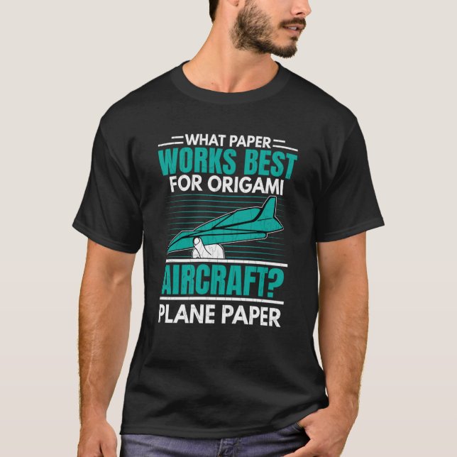 Origami Aircraft Fun Aerospace Engineer Engineerin T Shirt (Framsida)