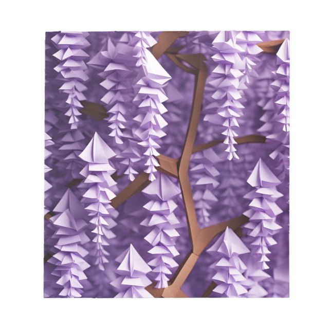 Origami Art - Cascading Elegance: Wisteria Anteckningsblock (Framsida)