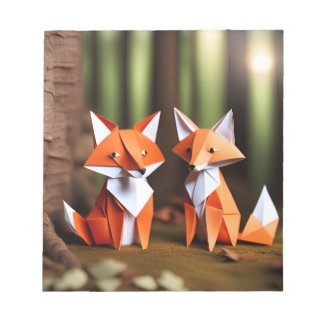 Origami Art - Duo of Wilderness: Foxes Anteckningsblock