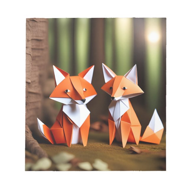 Origami Art - Duo of Wilderness: Foxes Anteckningsblock (Framsida)