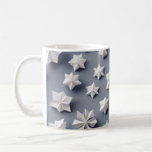 Origami Art - Fryst elegance:Dazzling Snöflingor Kaffemugg