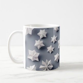 Origami Art - Fryst elegance:Dazzling Snöflingor Kaffemugg