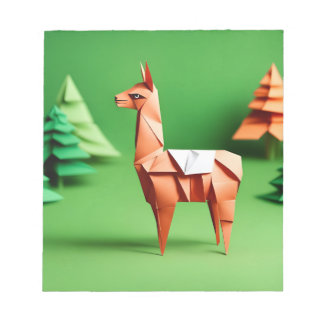 Origami Art - Grasing Harmony: Serene Llama's Anteckningsblock