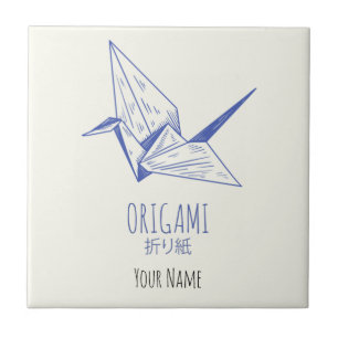 Origami Art Japansk Folding Art Retro Crane Kakelplatta