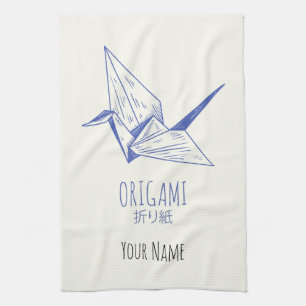 Origami Art Japansk Folding Art Retro Crane Kökshandduk