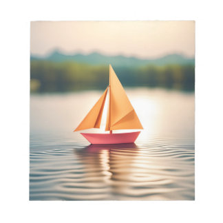 Origami Art - Serenity Sails: a Tranquil Boat Ride Anteckningsblock