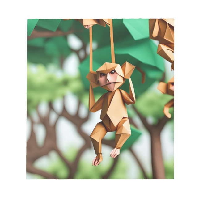 Origami Art - Whimsical MisChief: Playful Monkey Anteckningsblock (Framsida)
