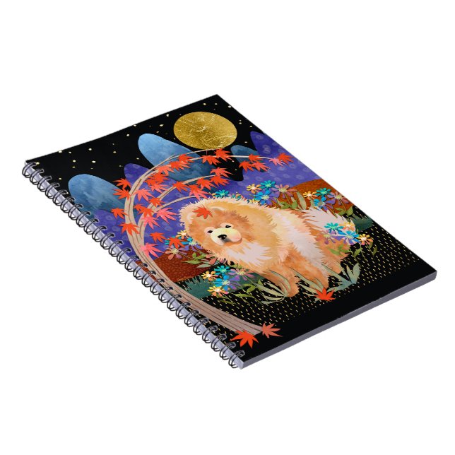 ORIGAMI AUTUMN Chow spiral bärbar dator Anteckningsbok (Högra Sidan)