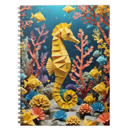 Origami Back To School Seahorse Anteckningsbok