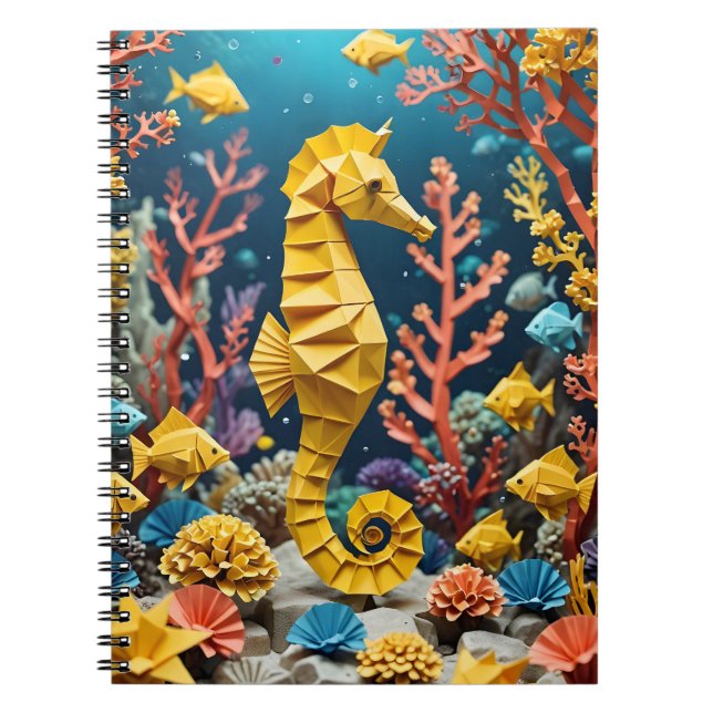Origami Back To School Seahorse Anteckningsbok (Framsidan)