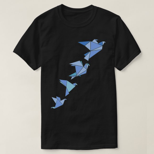 Origami Bird as Origami Idea Japanska T Shirt (Design framsida)