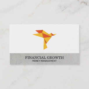Origami Bird Icon Ekonomisk tillväxt Visitkort