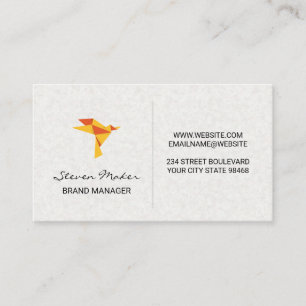 Origami Bird Icon   PAPPRA STRUKTUR Visitkort
