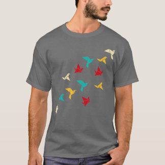 Origami Birds Origami Papercraft Japanska Mönster T Shirt