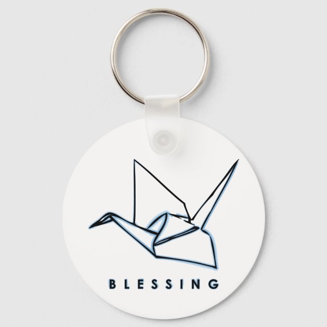 Origami Blating Papper Crane Keychain Nyckelring (Framsida)